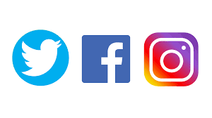 Social media icons.